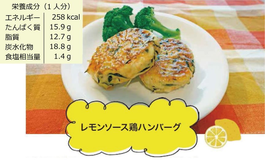 レモンソース鶏ハンバーグ