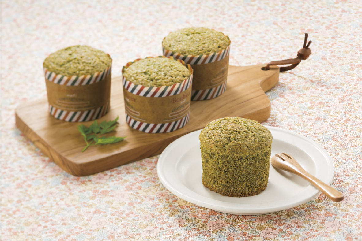 緑茶のハニーカップケーキ